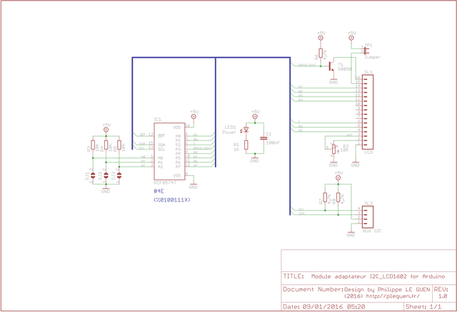 Module adaptateur I2C LCD1602 for Arduino.SCH [640x438px]